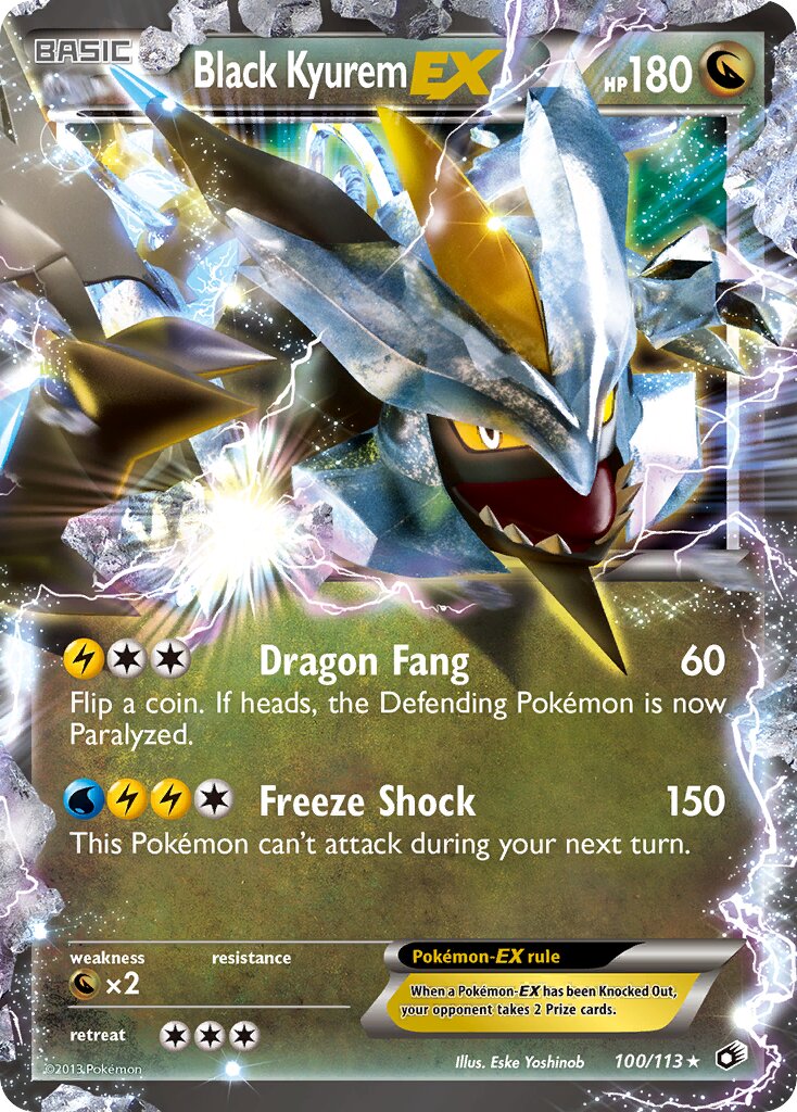 Black Kyurem-EX 100/140 — Legendary Treasures (English Pokémon TCG card)