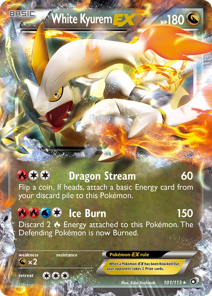 White Kyurem-EX 101/140 — Legendary Treasures (English Pokémon TCG card)