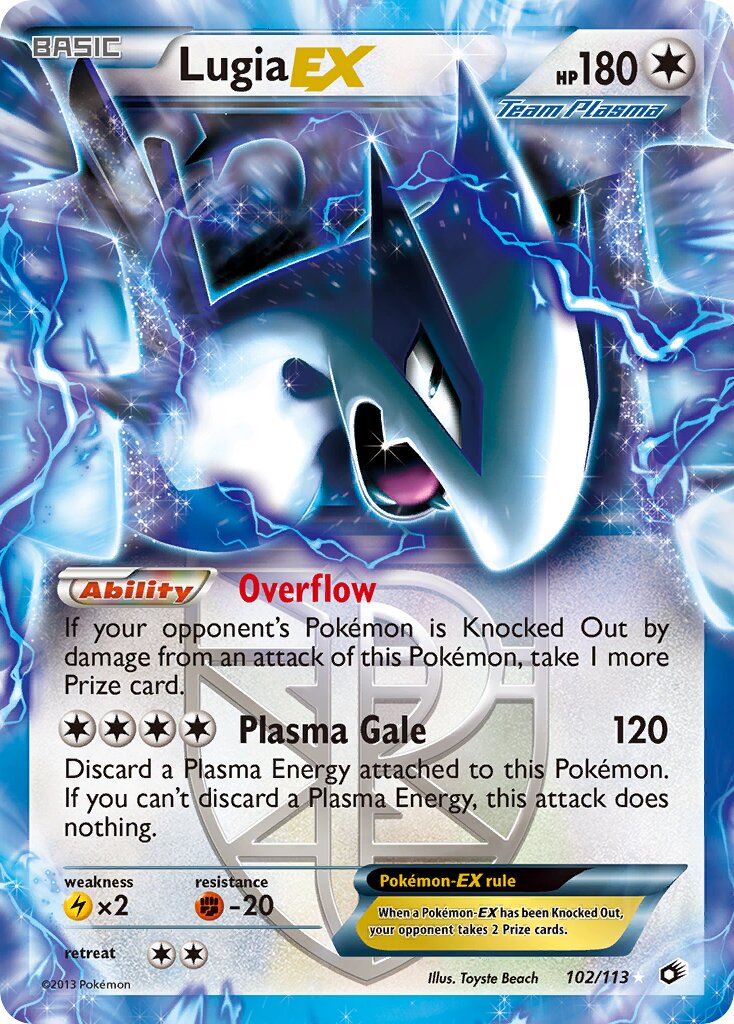Lugia-EX 102/140 — Legendary Treasures (English Pokémon TCG card)