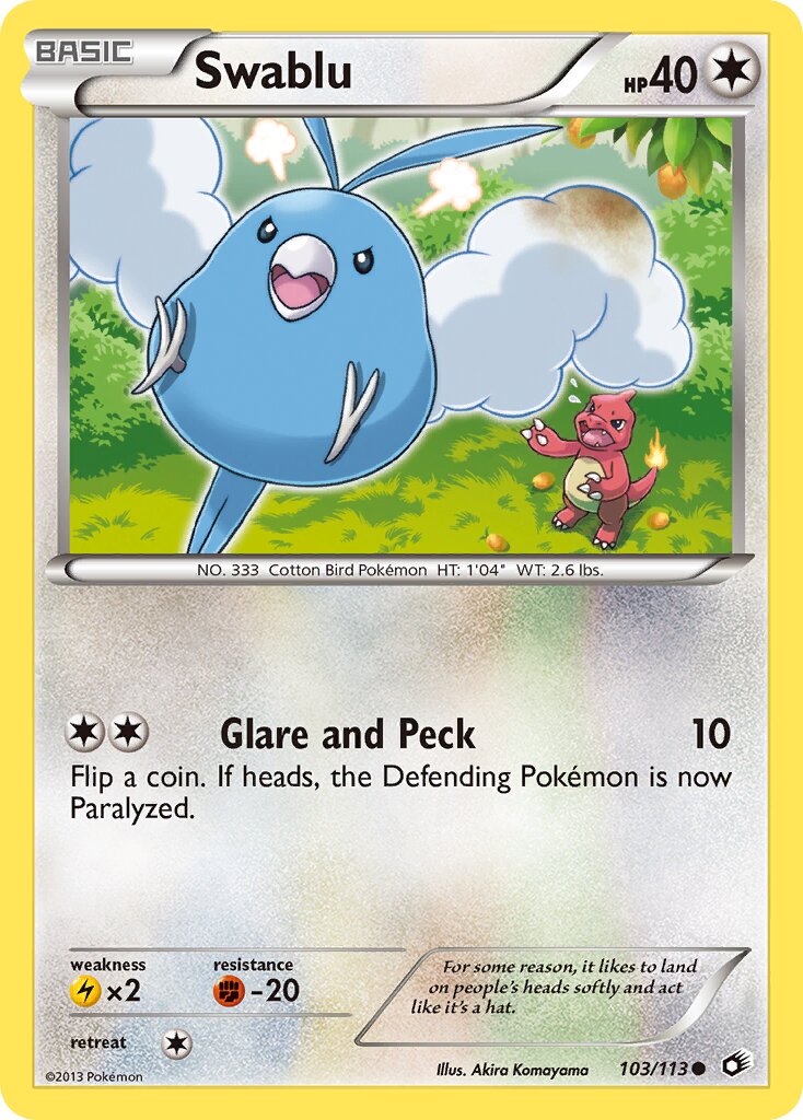 Swablu 103/140 — Legendary Treasures (English Pokémon TCG card)