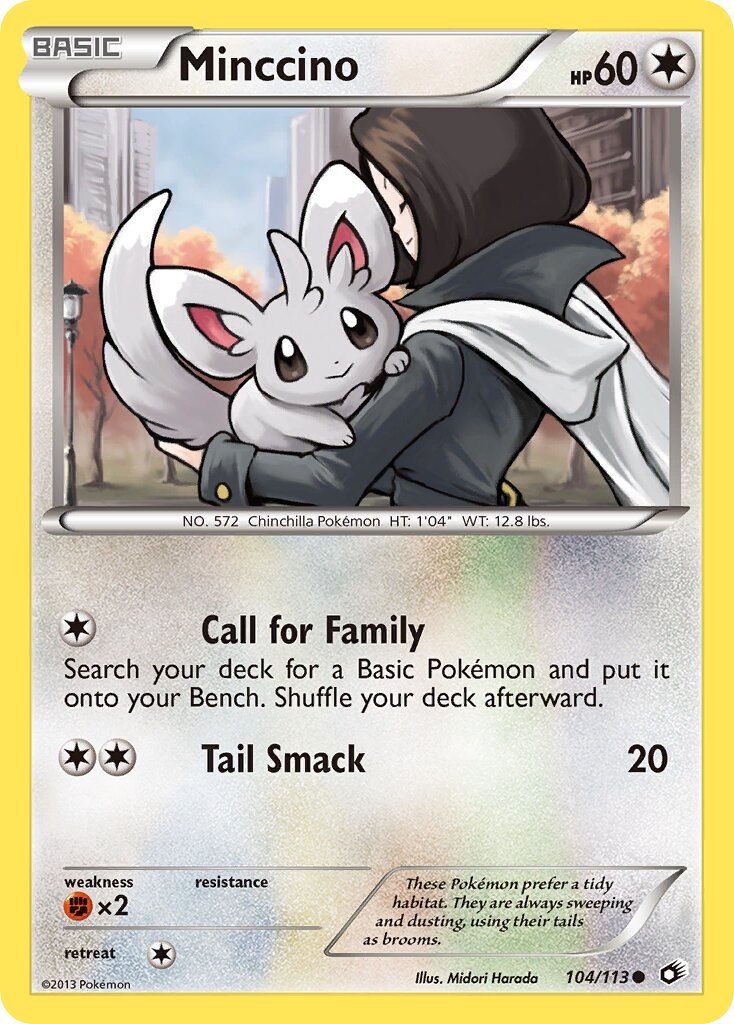 Minccino 104/140 — Legendary Treasures (English Pokémon TCG card)