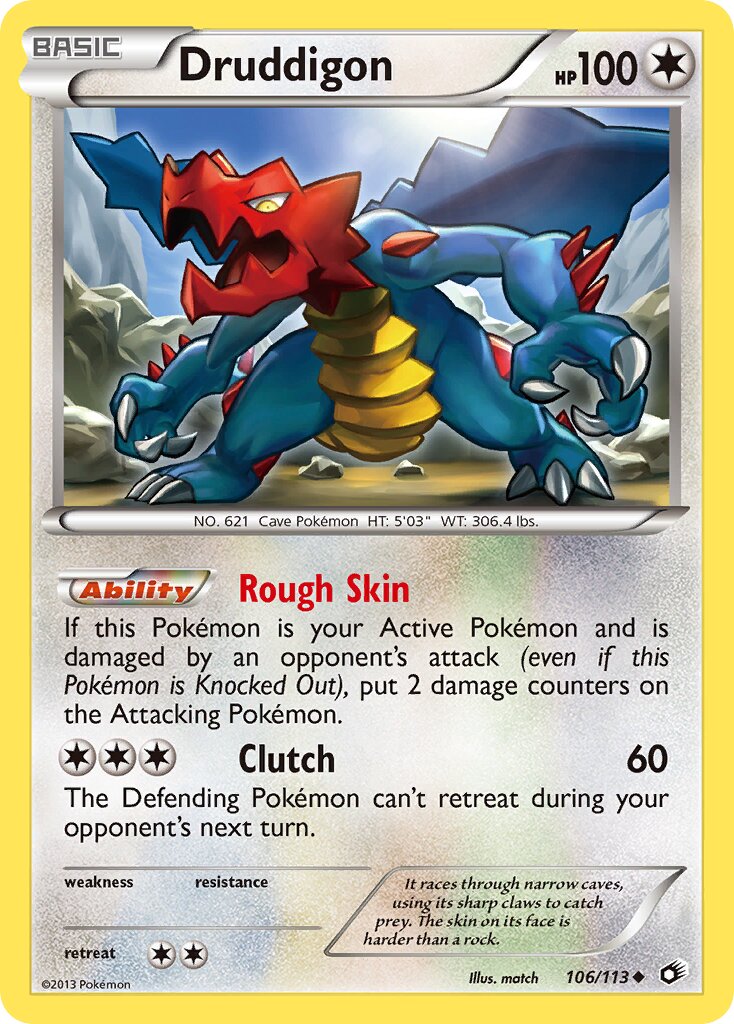 Druddigon 106/140 — Legendary Treasures (English Pokémon TCG card)