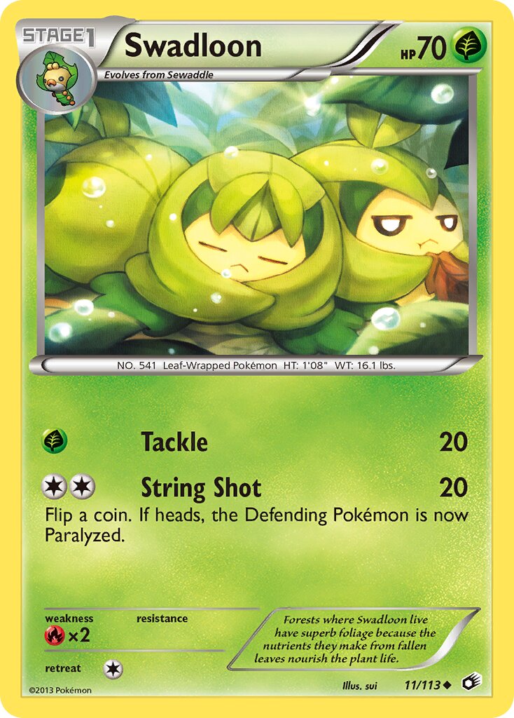 Swadloon 011/140 — Legendary Treasures (English Pokémon TCG card)