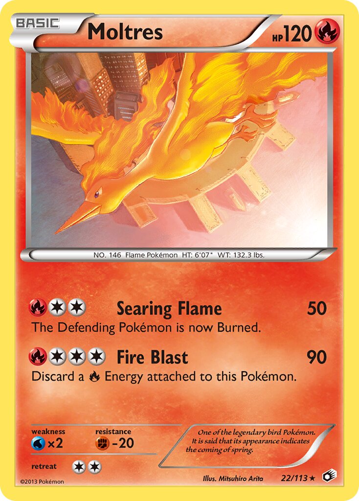 Moltres 022/140 — Legendary Treasures (English Pokémon TCG card)