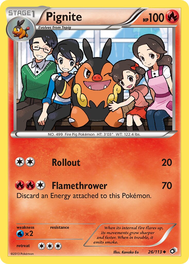 Pignite 026/140 — Legendary Treasures (English Pokémon TCG card)