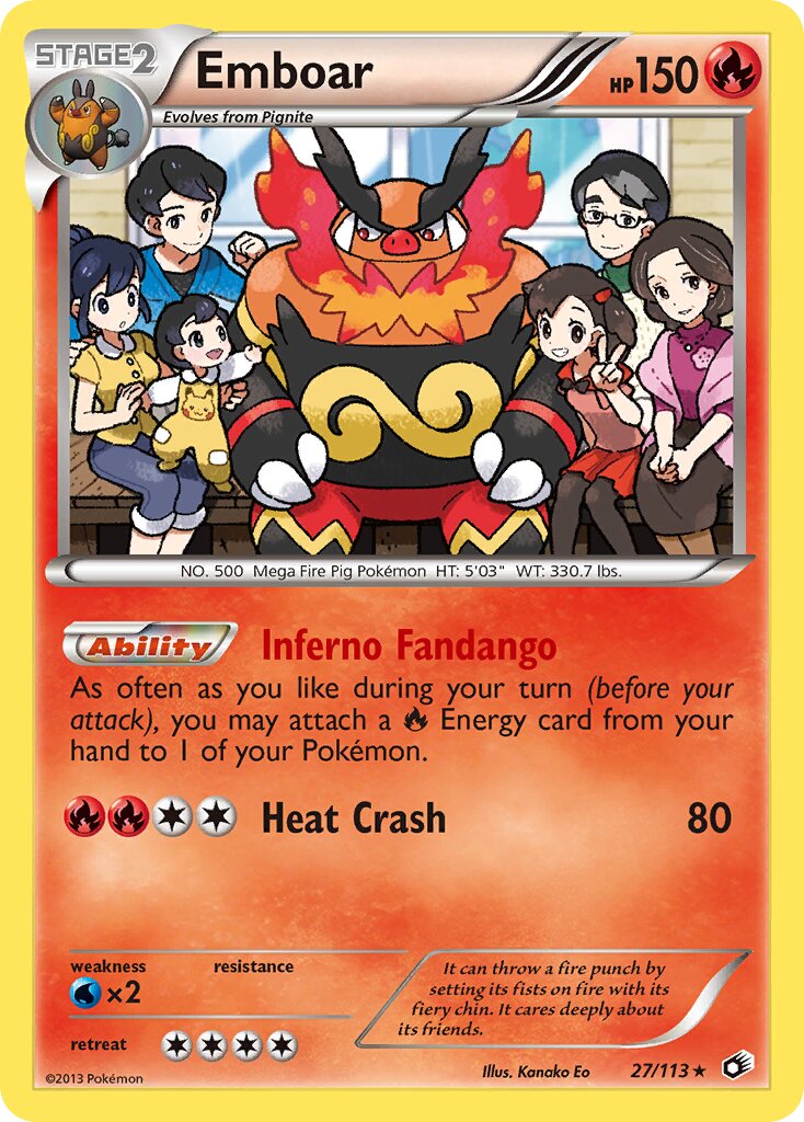 Emboar 027/140 — Legendary Treasures (English Pokémon TCG card)