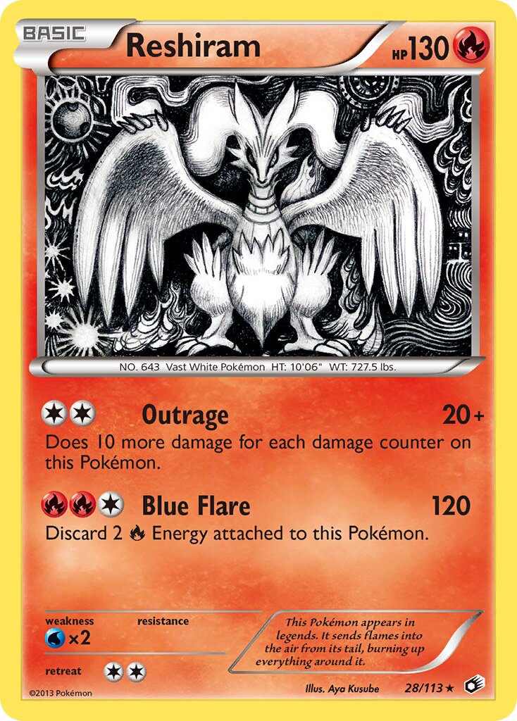 Reshiram 028/140 — Legendary Treasures (English Pokémon TCG card)