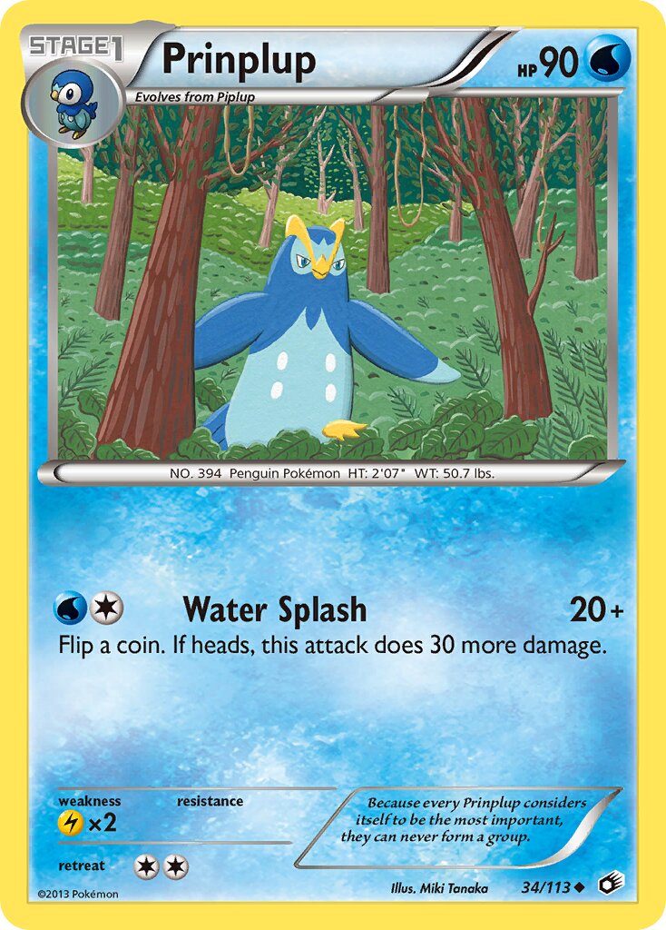Prinplup 034/140 — Legendary Treasures (English Pokémon TCG card)