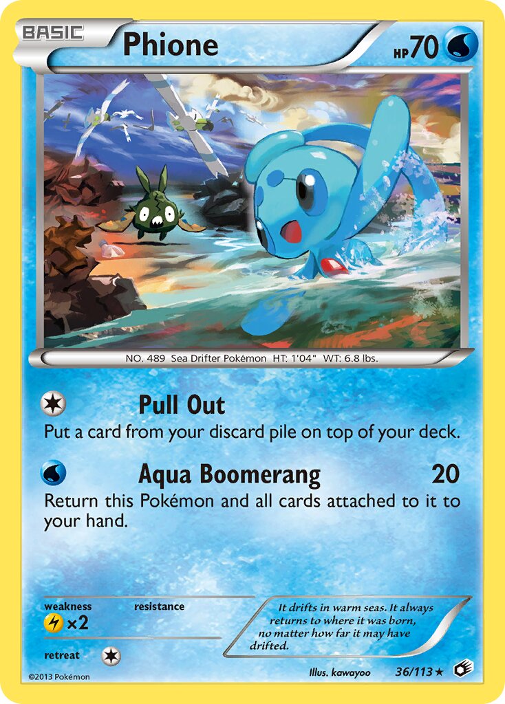 Phione 036/140 — Legendary Treasures (English Pokémon TCG card)