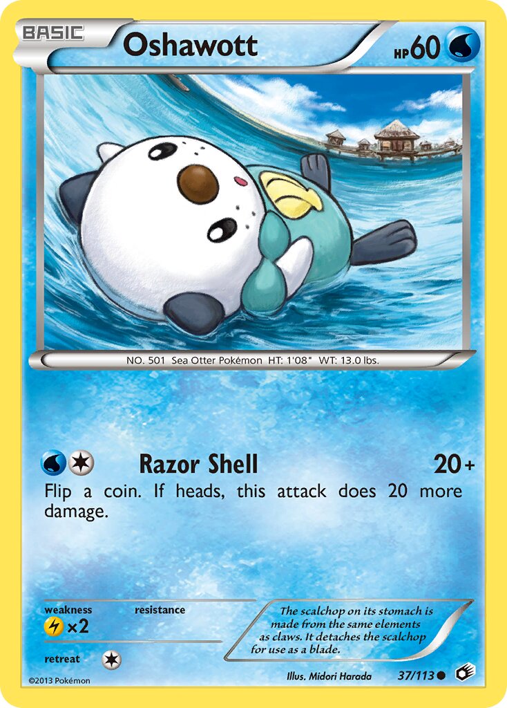 Oshawott 037/140 — Legendary Treasures (English Pokémon TCG card)