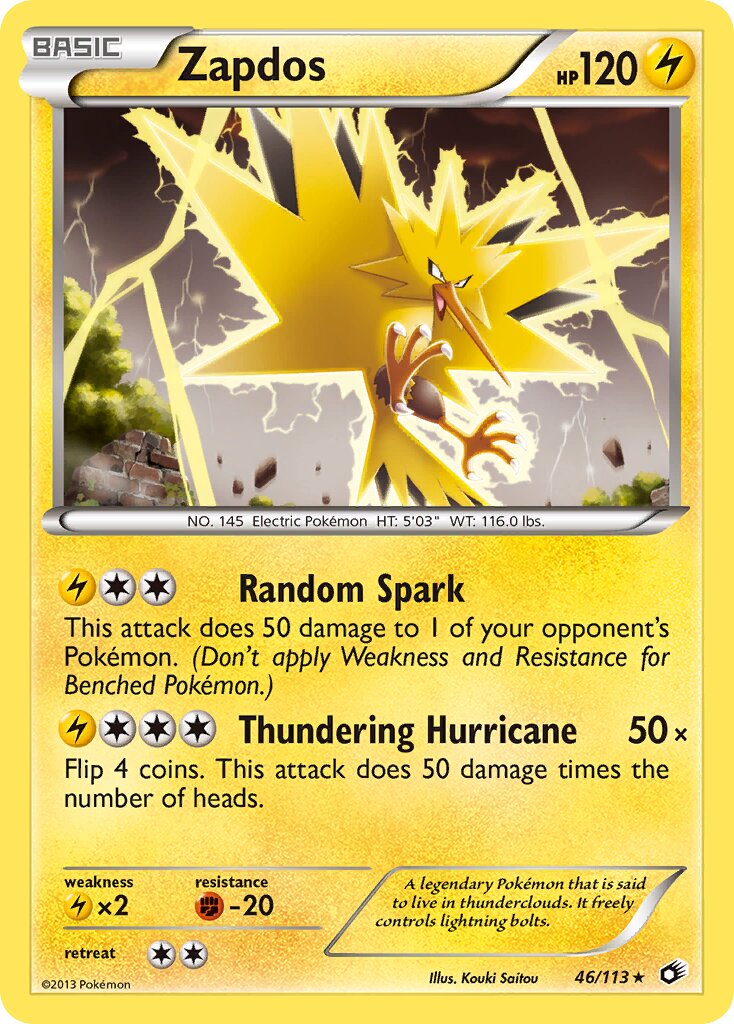 Zapdos 046/140 — Legendary Treasures (English Pokémon TCG card)
