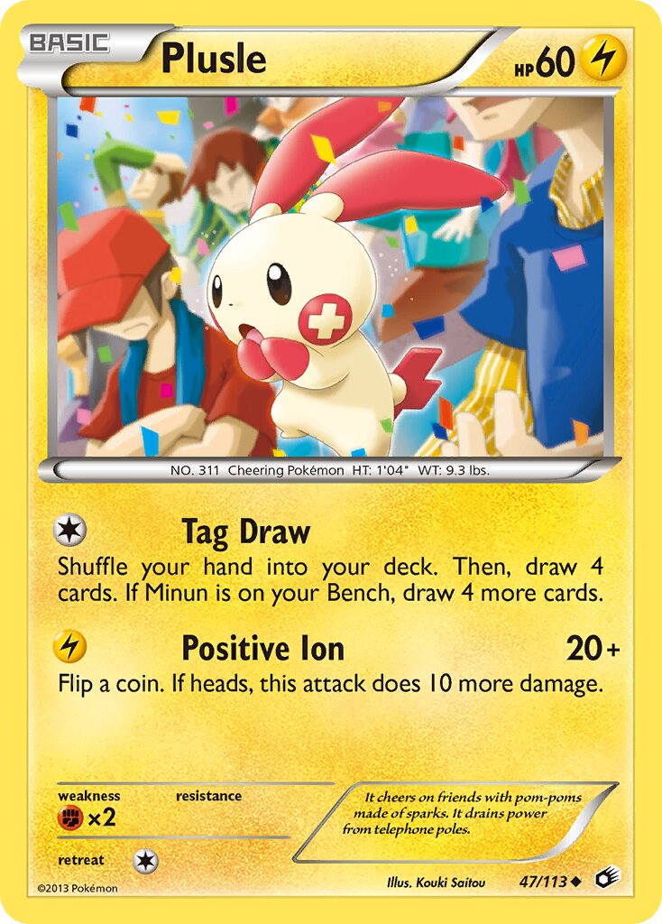 Plusle 047/140 — Legendary Treasures (English Pokémon TCG card)
