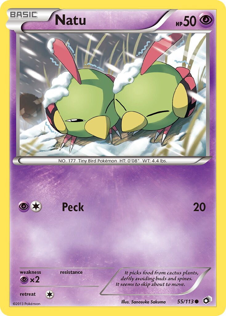 Natu 055/140 — Legendary Treasures (English Pokémon TCG card)