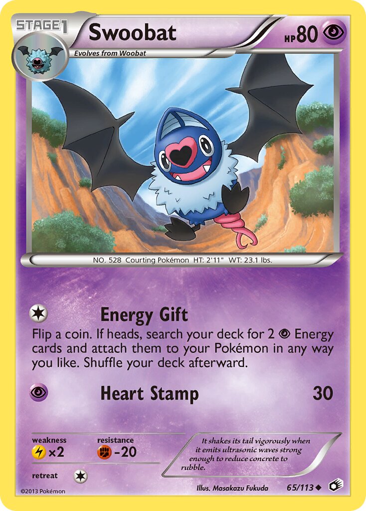 Swoobat 065/140 — Legendary Treasures (English Pokémon TCG card)