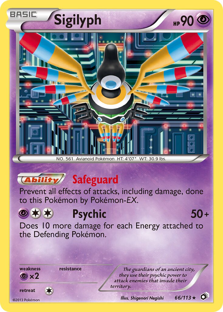 Sigilyph 066/140 — Legendary Treasures (English Pokémon TCG card)