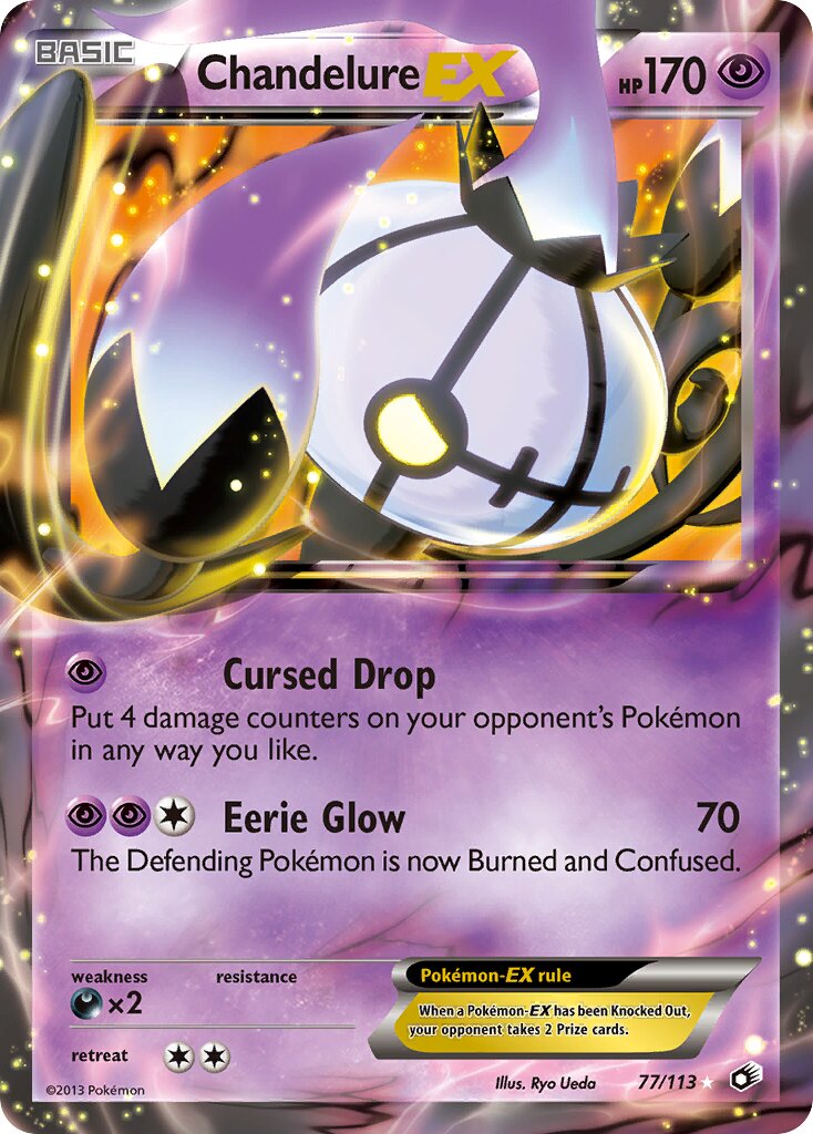 Chandelure-EX 077/140 — Legendary Treasures (English Pokémon TCG card)