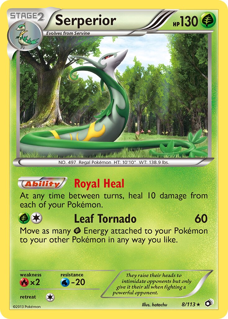 Serperior 008/140 — Legendary Treasures (English Pokémon TCG card)