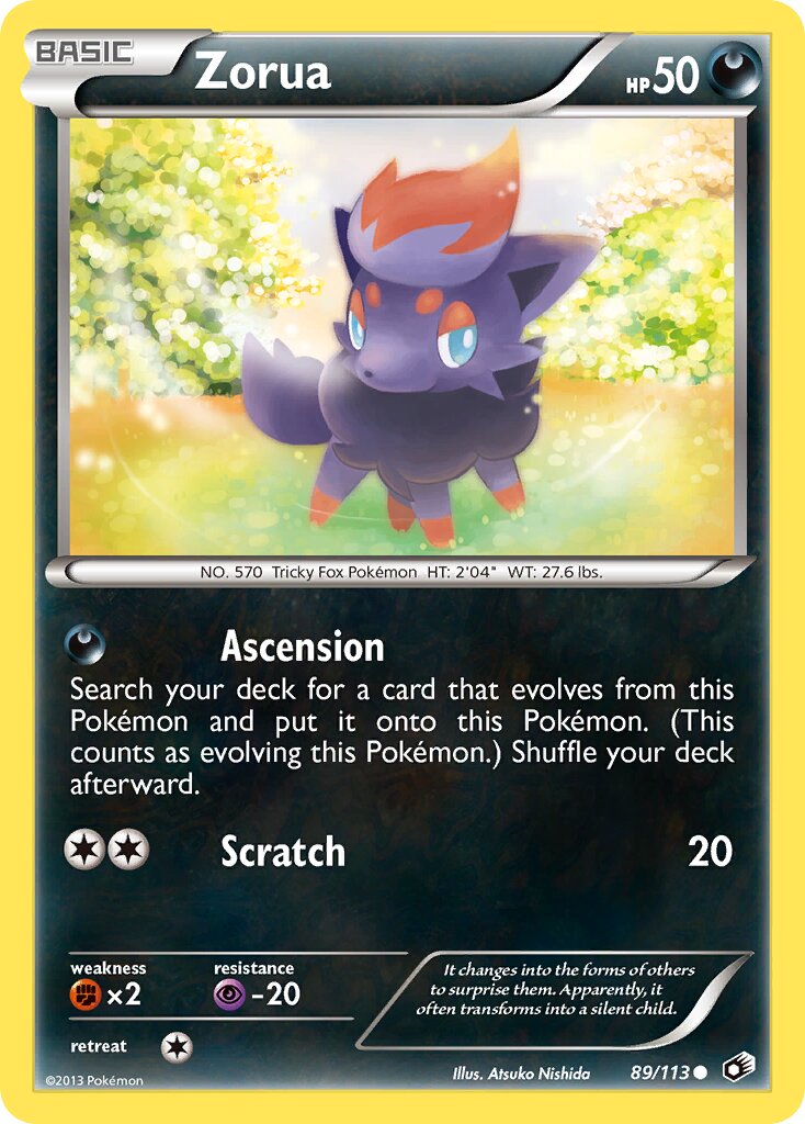 Zorua 089/140 — Legendary Treasures (English Pokémon TCG card)