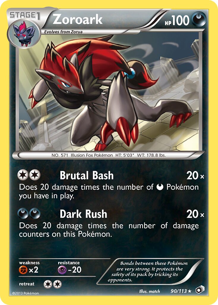 Zoroark 090/140 — Legendary Treasures (English Pokémon TCG card)
