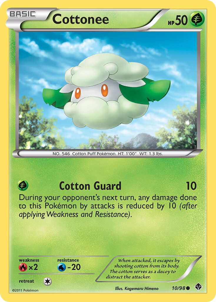 Cottonee 010/98 — Emerging Powers (English Pokémon TCG card)