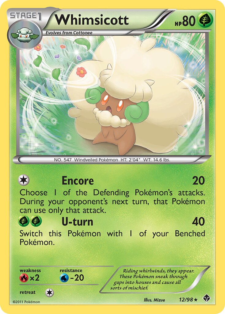 Whimsicott 012/98 — Emerging Powers (English Pokémon TCG card)