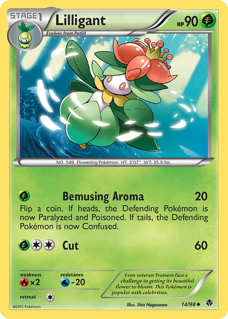 Lilligant 014/98 — Emerging Powers (English Pokémon TCG card)