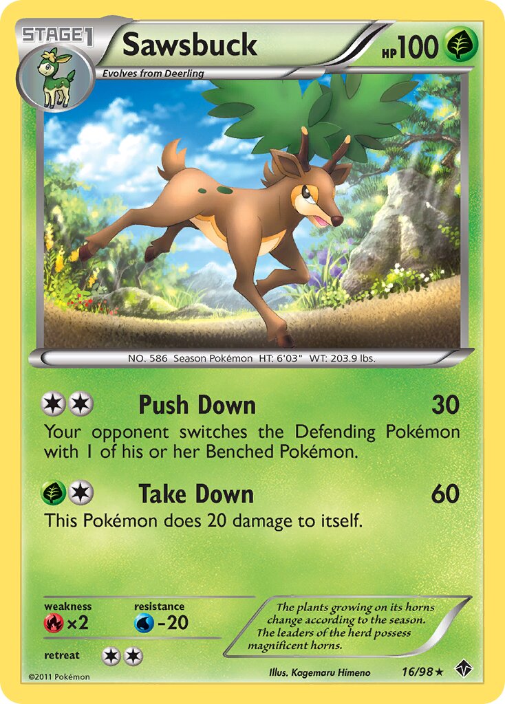 Sawsbuck 016/98 — Emerging Powers (English Pokémon TCG card)