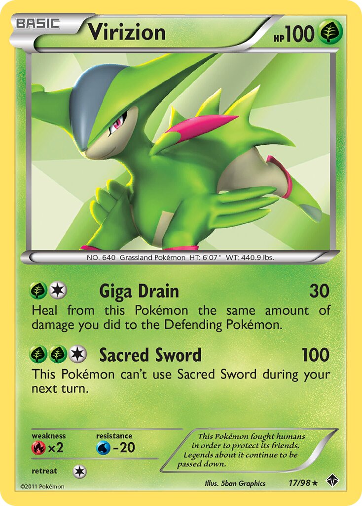 Virizion 017/98 — Emerging Powers (English Pokémon TCG card)