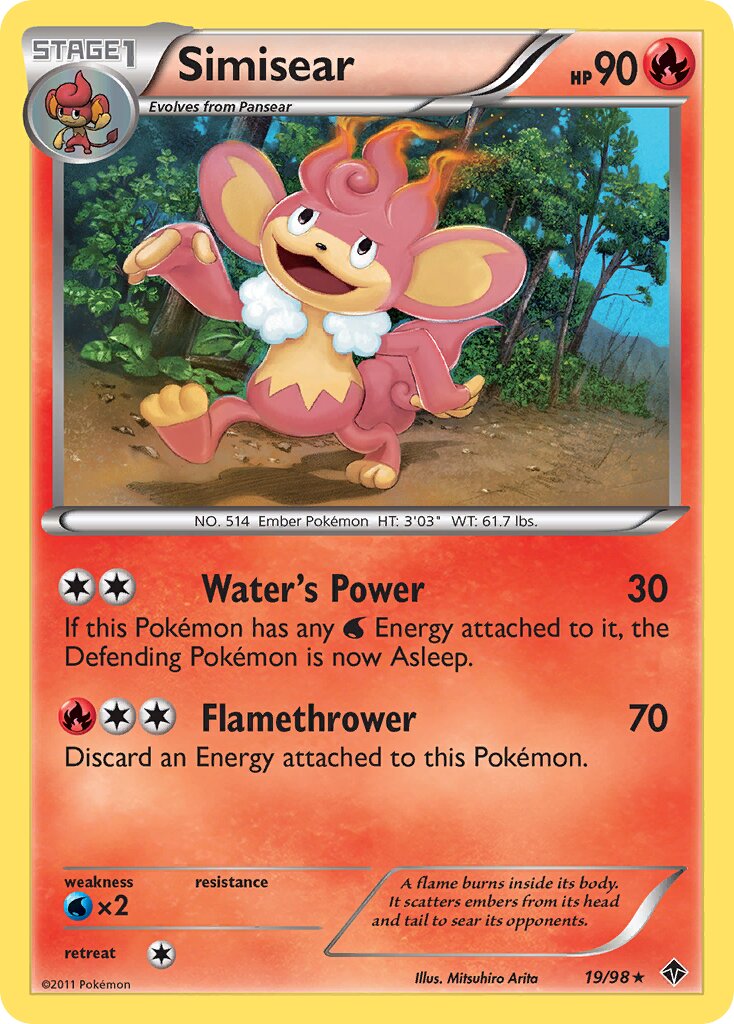 Simisear 019/98 — Emerging Powers (English Pokémon TCG card)