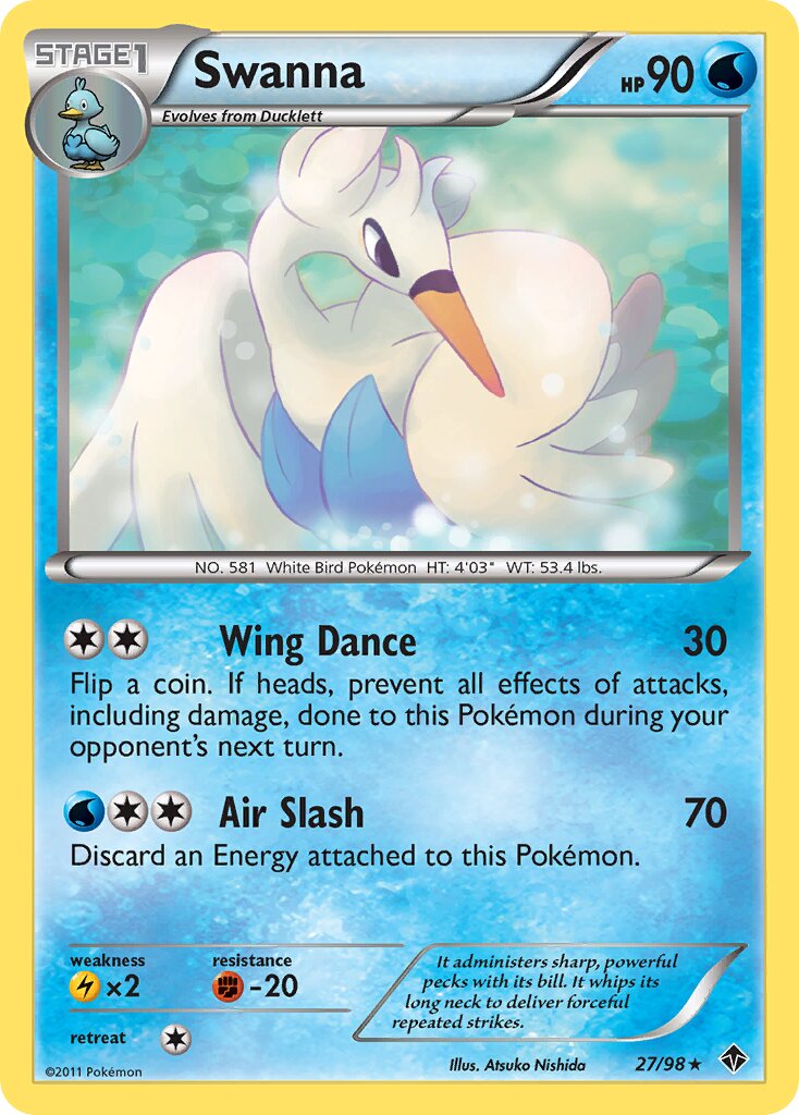 Swanna 027/98 — Emerging Powers (English Pokémon TCG card)