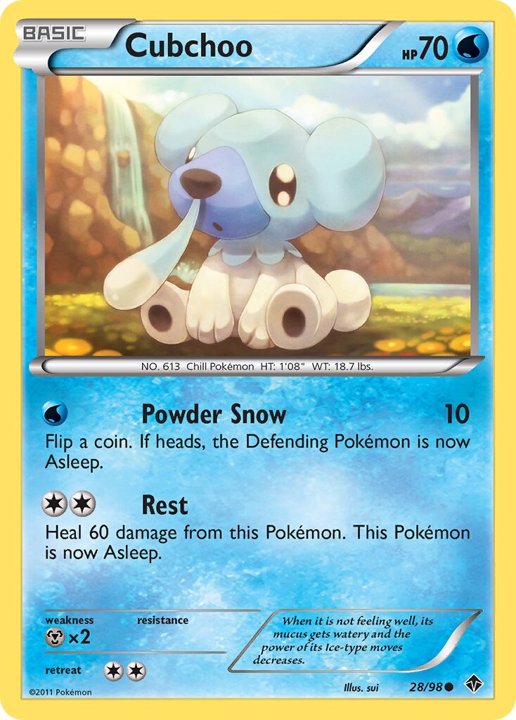 Cubchoo 028/98 — Emerging Powers (English Pokémon TCG card)