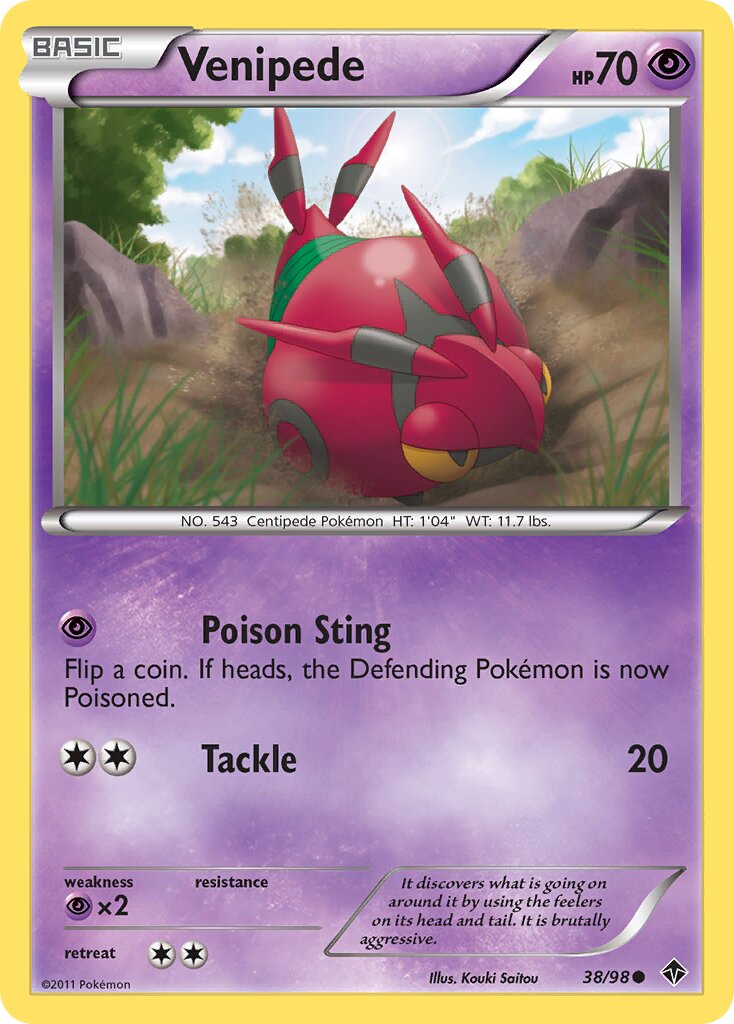 Venipede 038/98 — Emerging Powers (English Pokémon TCG card)
