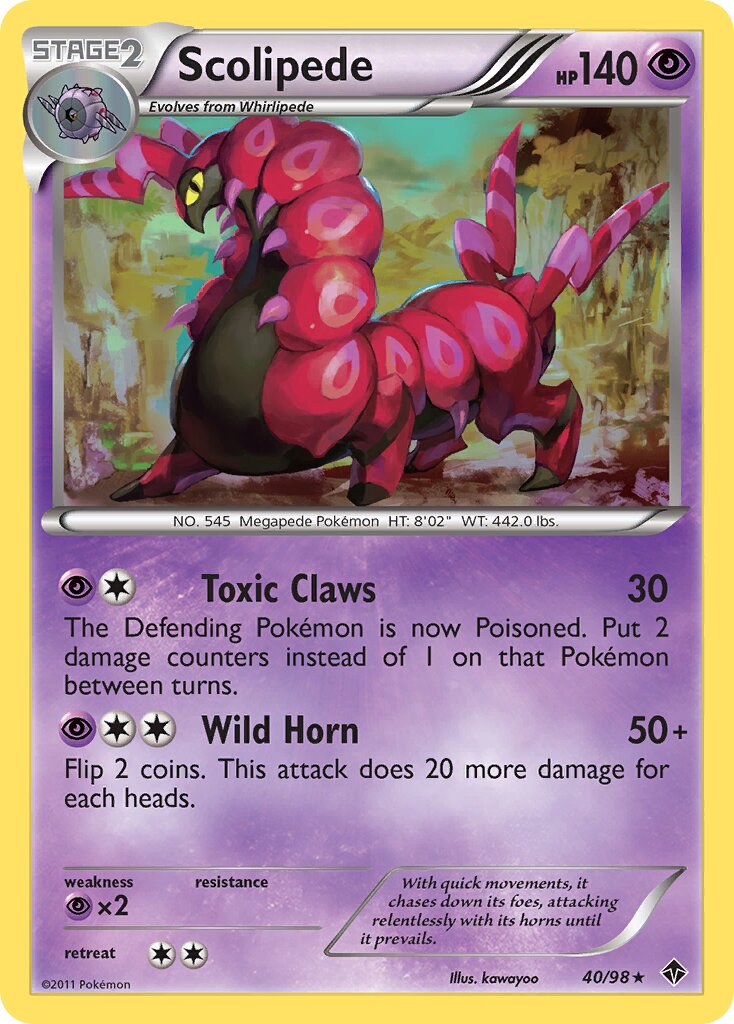Scolipede 040/98 — Emerging Powers (English Pokémon TCG card)