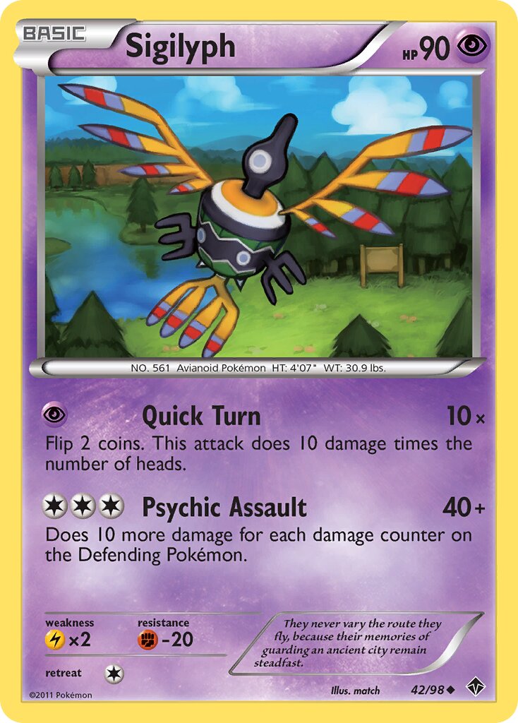 Sigilyph 042/98 — Emerging Powers (English Pokémon TCG card)