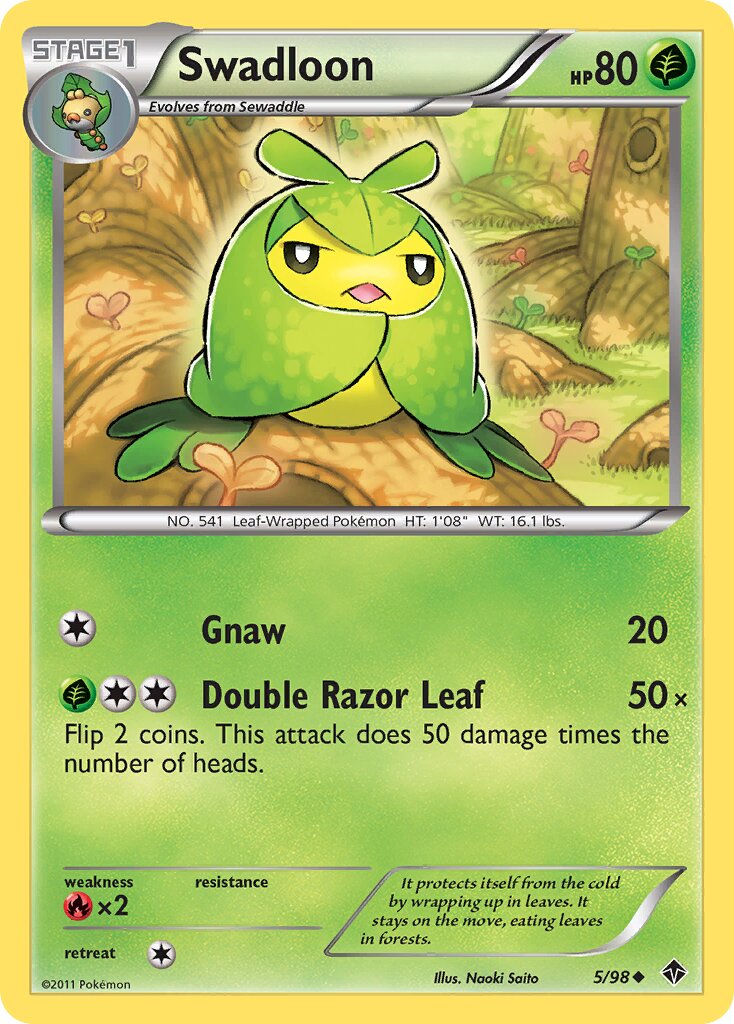 Swadloon 005/98 — Emerging Powers (English Pokémon TCG card)