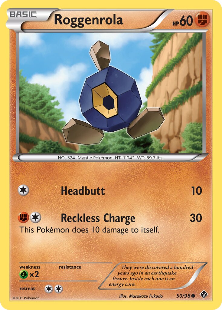 Roggenrola 050/98 — Emerging Powers (English Pokémon TCG card)