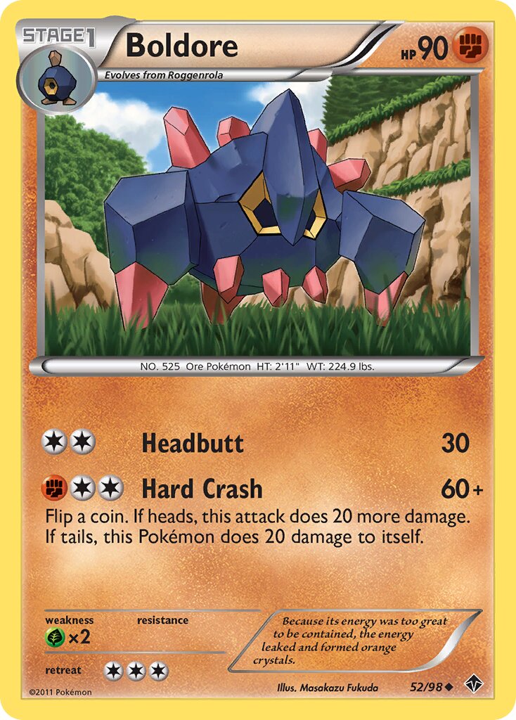 Boldore 052/98 — Emerging Powers (English Pokémon TCG card)