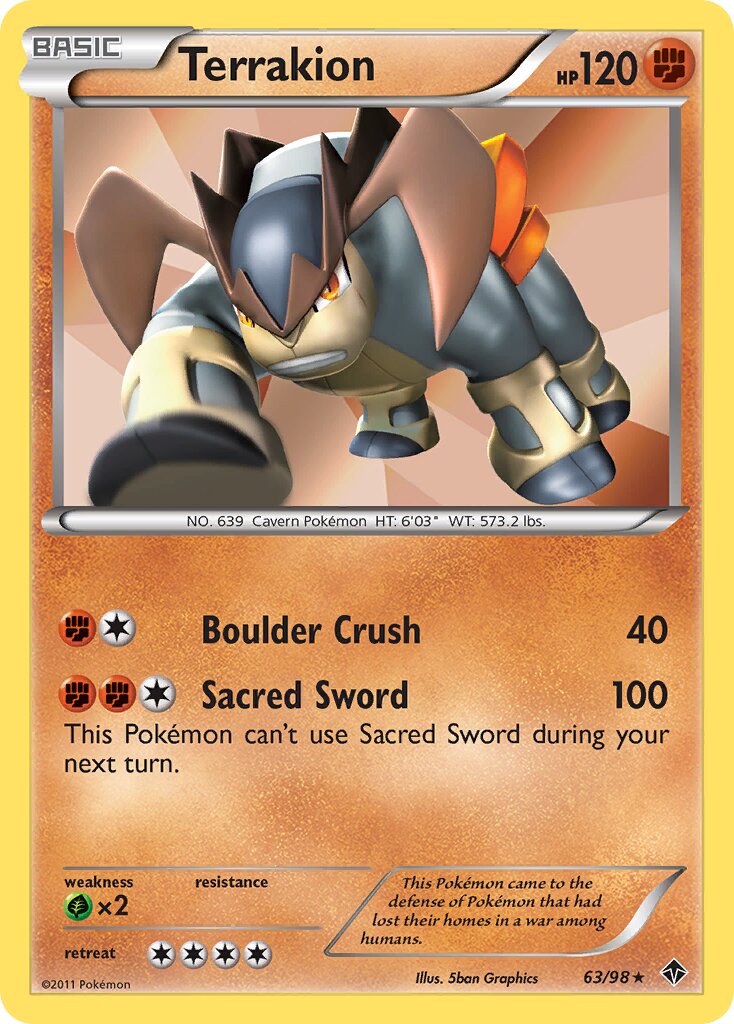 Terrakion 063/98 — Emerging Powers (English Pokémon TCG card)