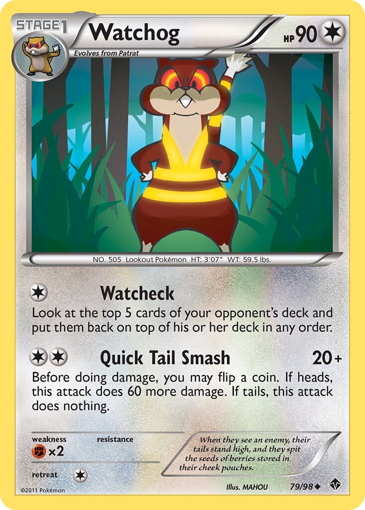 Watchog 079/98 — Emerging Powers (English Pokémon TCG card)