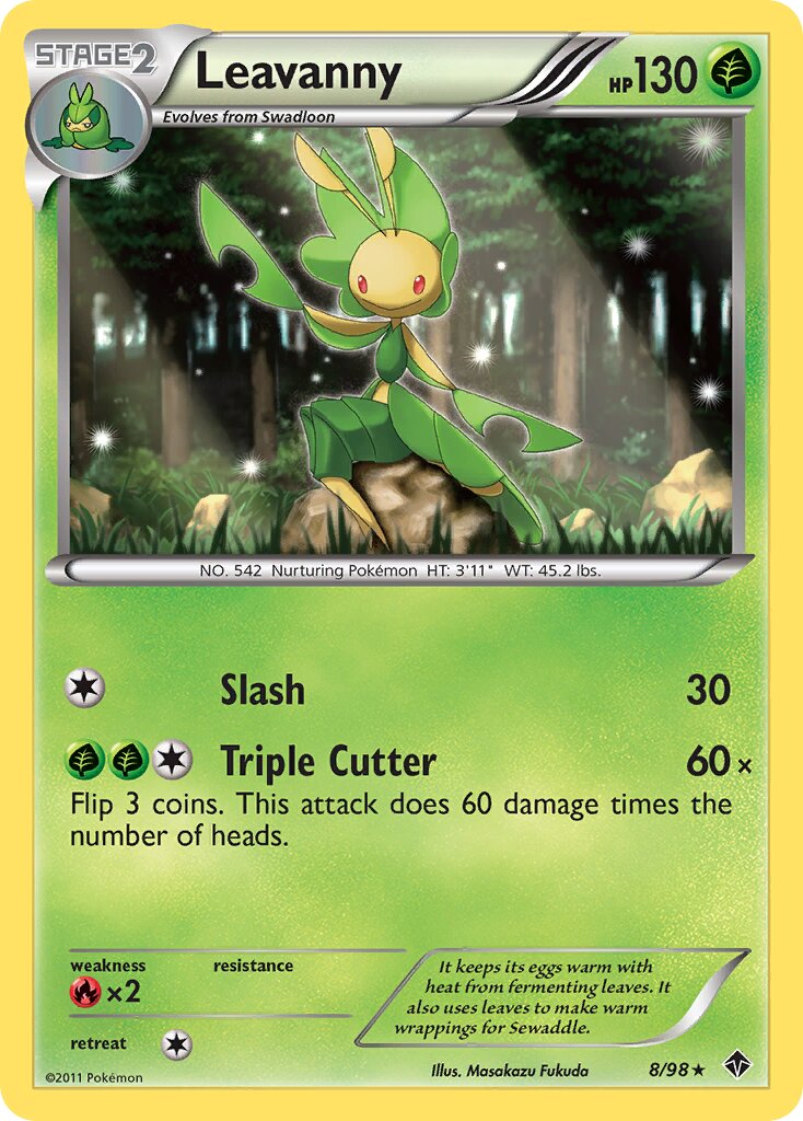 Leavanny 008/98 — Emerging Powers (English Pokémon TCG card)