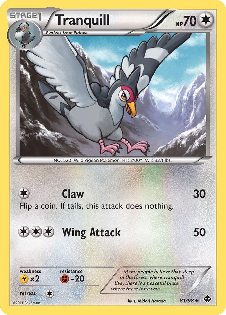 Tranquill 081/98 — Emerging Powers (English Pokémon TCG card)