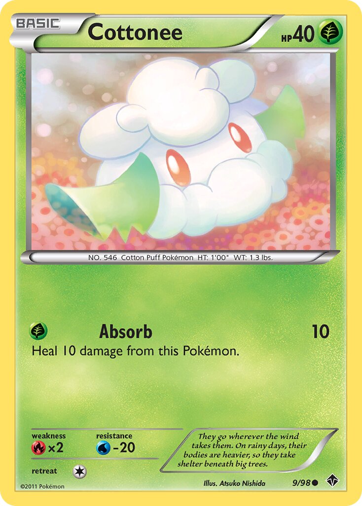 Cottonee 009/98 — Emerging Powers (English Pokémon TCG card)