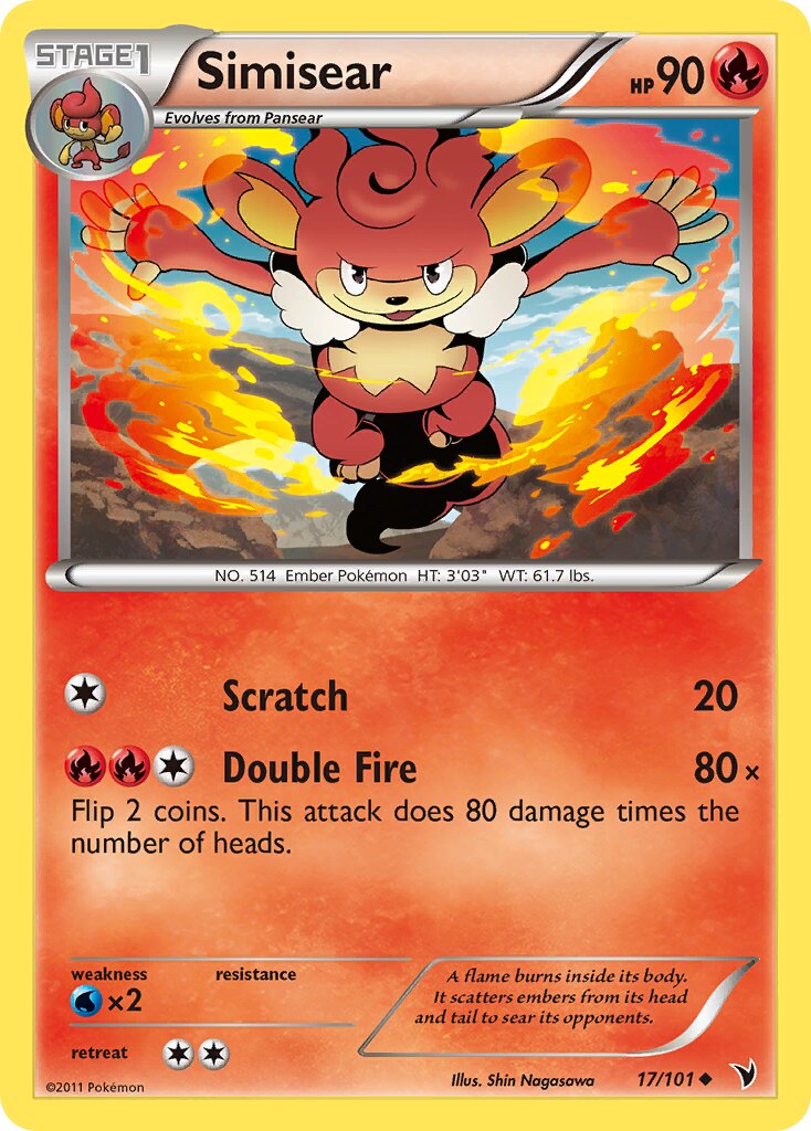 Simisear 017/101 — Noble Victories (English Pokémon TCG card)