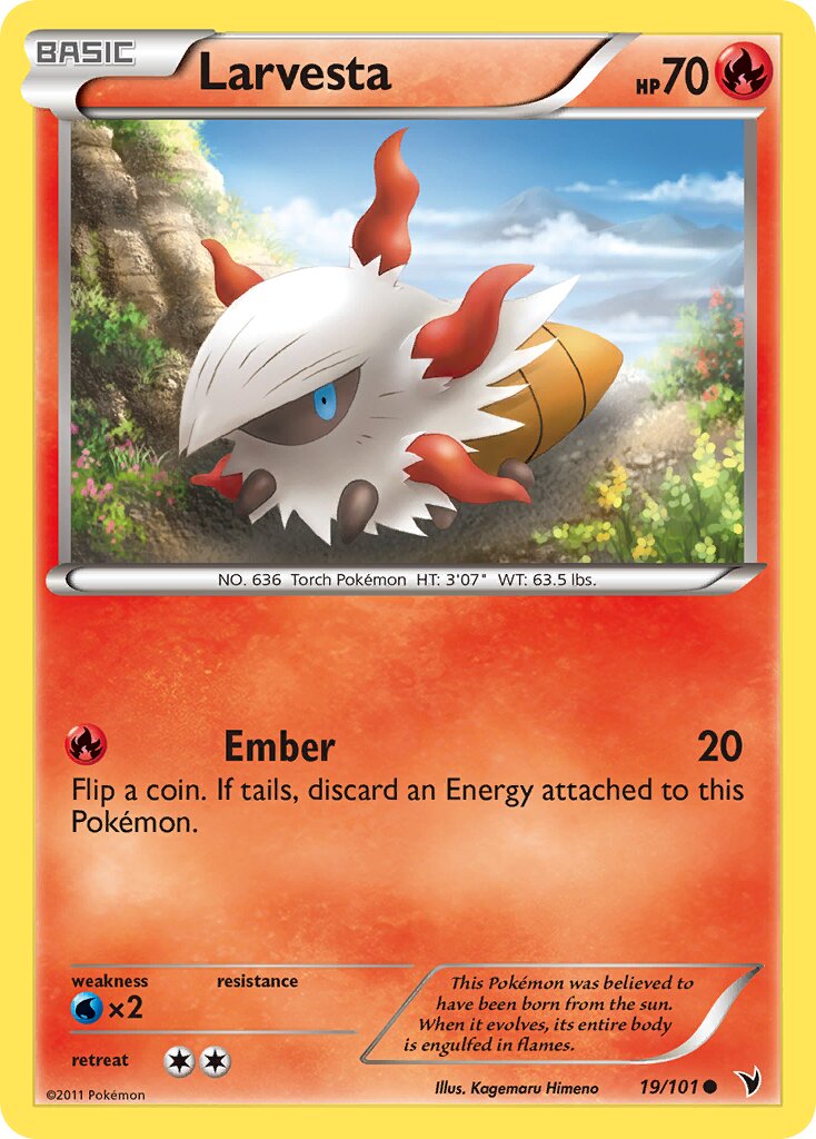 Larvesta 019/101 — Noble Victories (English Pokémon TCG card)
