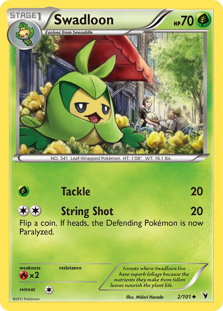 Swadloon 002/101 — Noble Victories (English Pokémon TCG card)