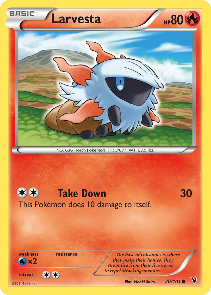 Larvesta 020/101 — Noble Victories (English Pokémon TCG card)