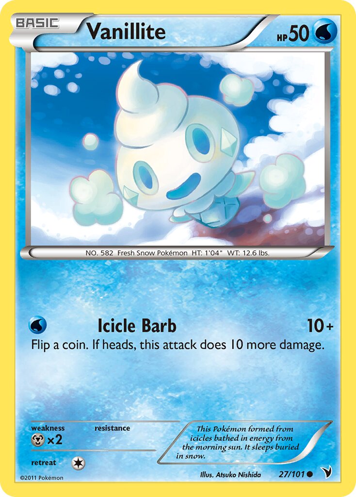 Vanillite 027/101 — Noble Victories (English Pokémon TCG card)