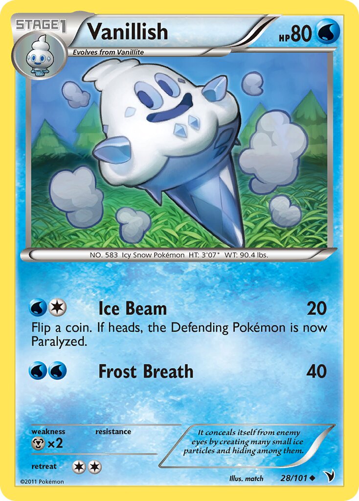 Vanillish 028/101 — Noble Victories (English Pokémon TCG card)
