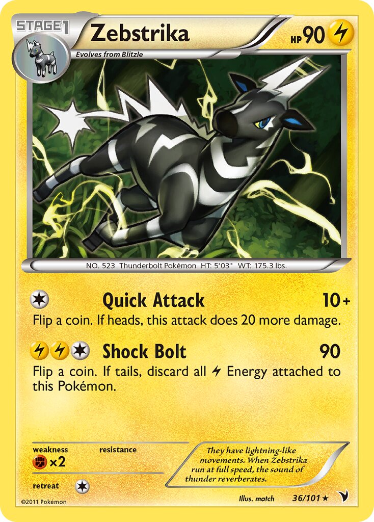 Zebstrika 036/101 — Noble Victories (English Pokémon TCG card)