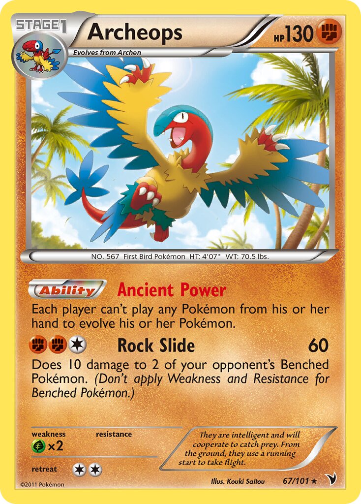 Archeops 067/101 — Noble Victories (English Pokémon TCG card)